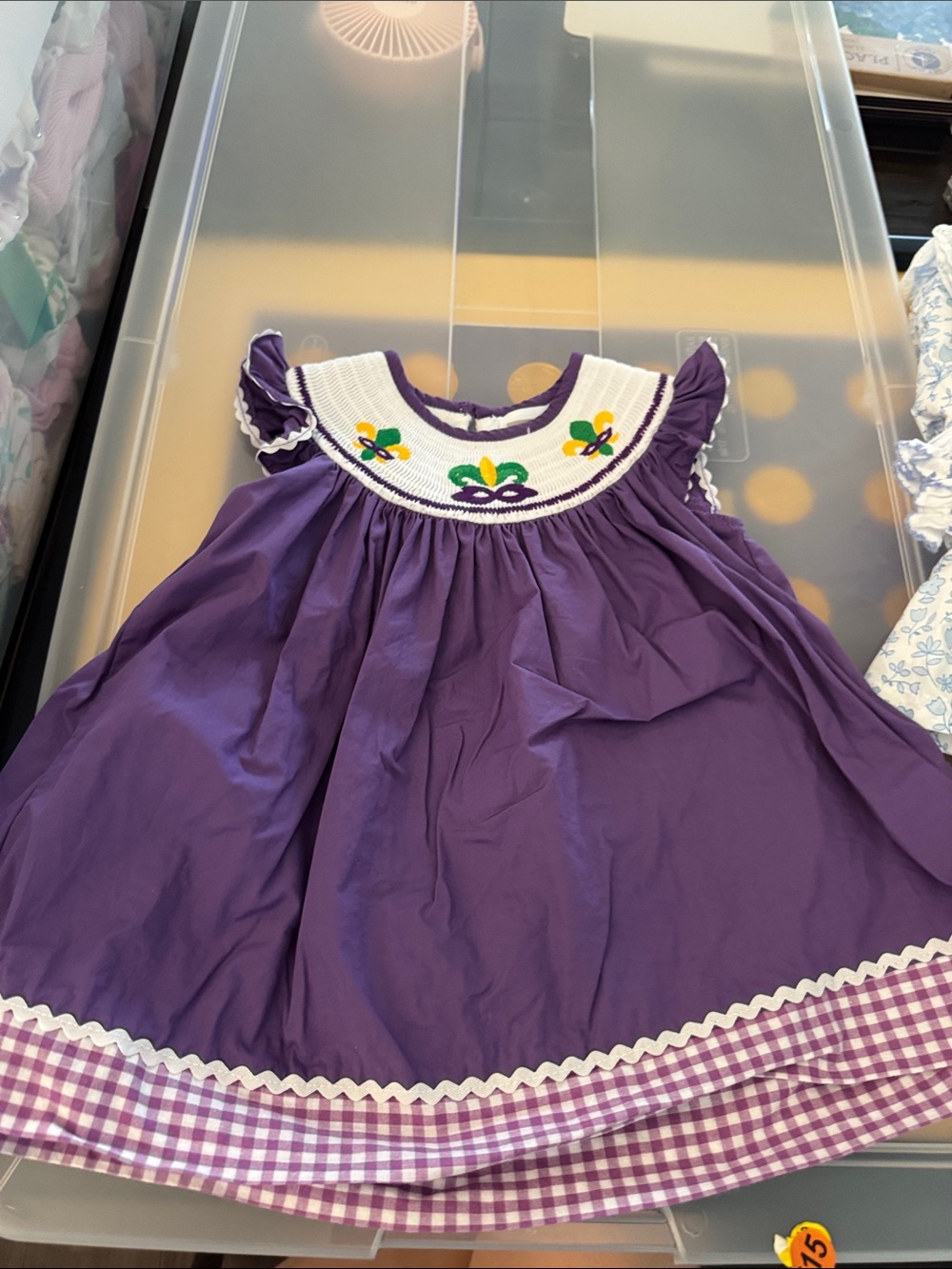 Purple Smocked Floral Girls Dress - Brand